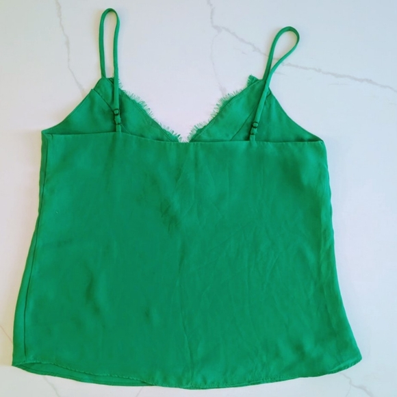 Socialite green lace trim camisole small - Picture 3 of 4